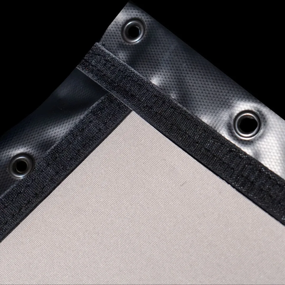 A corner of the SIGPRO Premier screen: the grey surface, its edging and the metal grommets